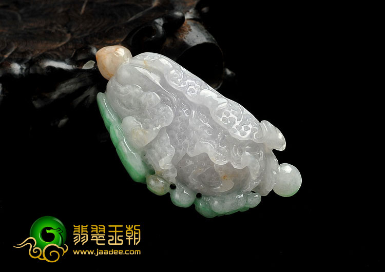 糯冰种三彩缅甸翡翠A货白菜挂件