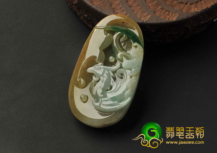 糯冰种三彩缅甸翡翠A货凤来仪挂件