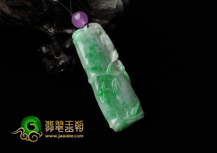 糯冰种飘翠缅甸翡翠A货节节高挂件