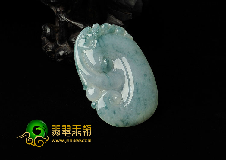 糯冰种飘花缅甸翡翠A货如意挂件