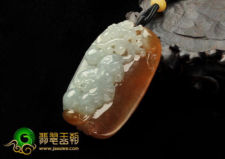 冰种褐黄翡缅甸翡翠A货事事如意挂件