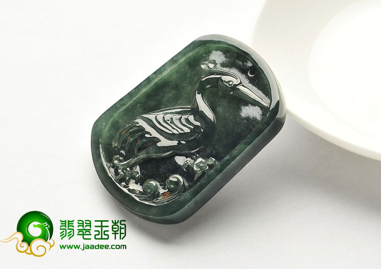 冰种油青缅甸翡翠A货一路连科挂件