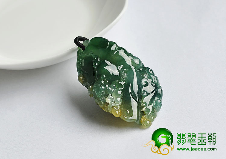 冰种黄加绿缅甸翡翠A货事事如意挂件