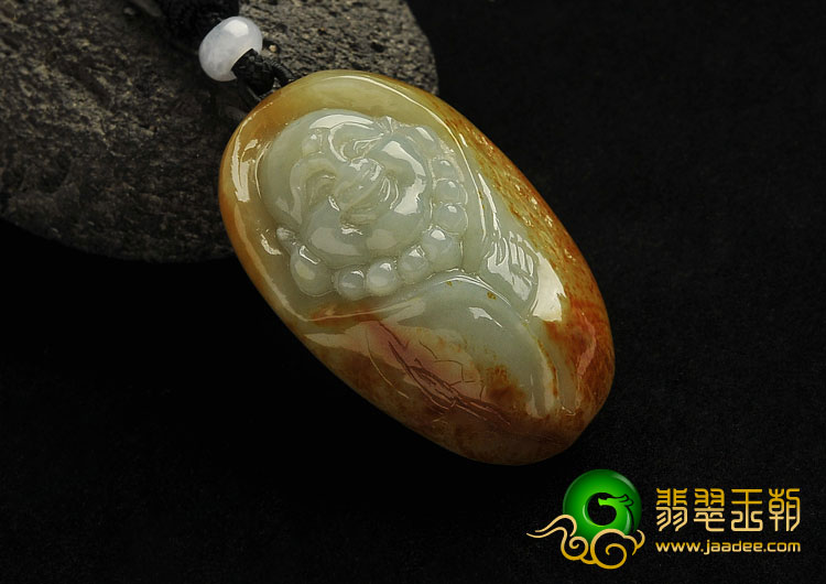 糯冰种晴水褐黄翡缅甸翡翠A货佛头挂件