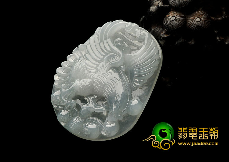 糯冰种晴水缅甸翡翠A货大展宏图挂件