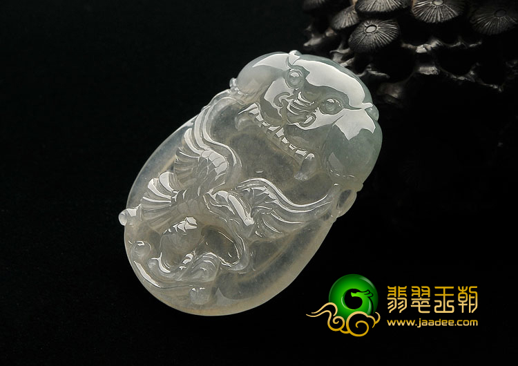 冰种晴水缅甸翡翠A货大展宏图挂件