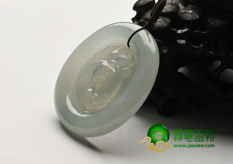 冰种晴水缅甸翡翠A货马到成功挂件