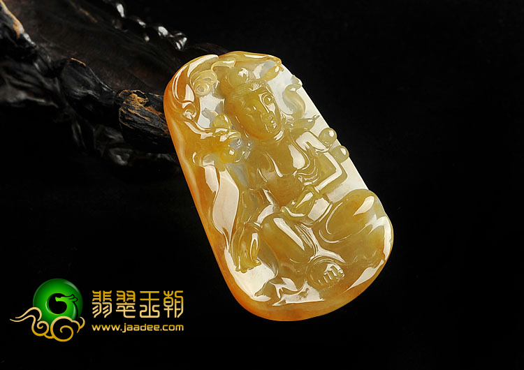 （超值推荐）冰种褐黄翡缅甸翡翠A货凤凰观音挂件