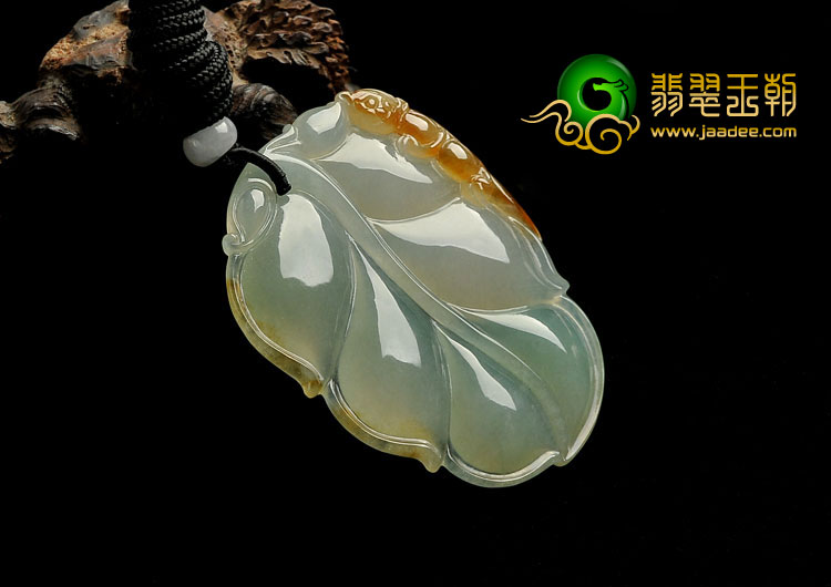 冰种晴水褐黄翡缅甸翡翠A货大业有成挂件