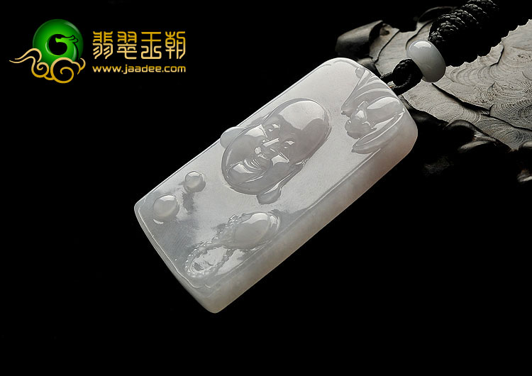 糯冰种淡紫罗兰缅甸翡翠A货纳福挂件