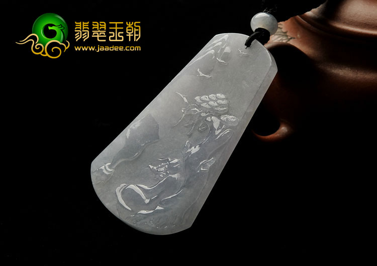 冰种淡紫罗兰缅甸翡翠A货延年益寿挂件