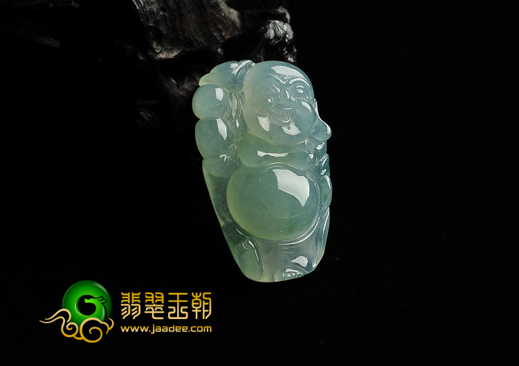 冰种晴水缅甸翡翠A货逍遥佛挂件
