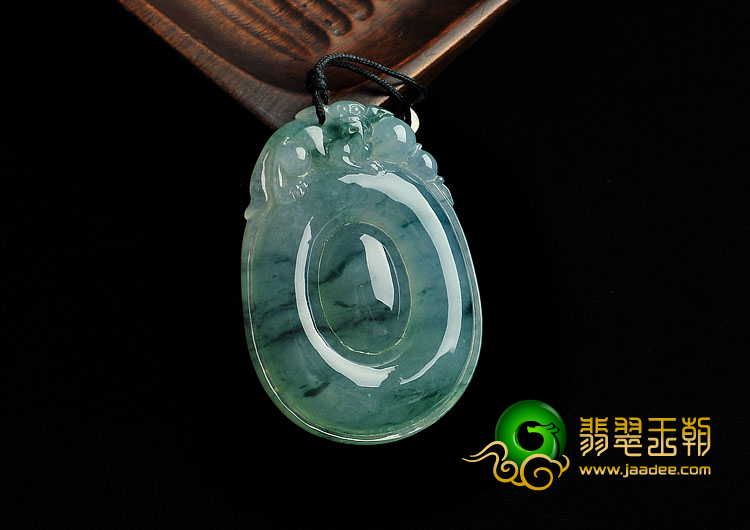 冰种飘花缅甸翡翠A货福在眼前挂件