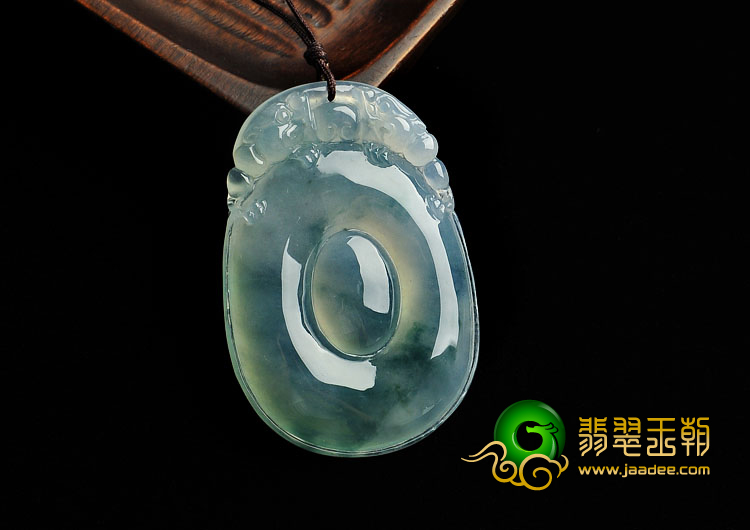 冰种飘花缅甸翡翠A货福在眼前挂件
