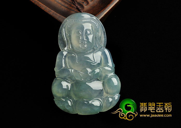 冰种晴水缅甸翡翠A货观音挂件