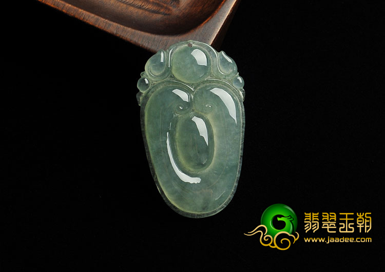 冰种晴水缅甸翡翠A货福在眼前挂件