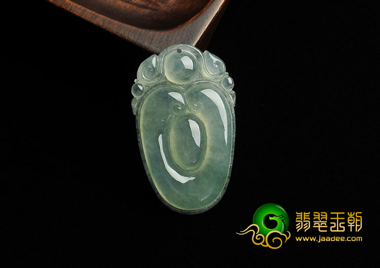冰种晴水缅甸翡翠A货福在眼前挂件