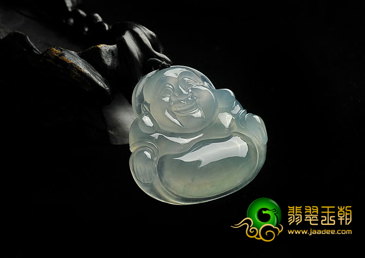 冰种晴水缅甸翡翠A货玉佛挂件