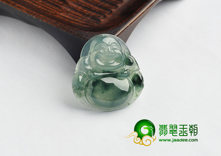 冰种飘花缅甸翡翠A货玉佛挂件
