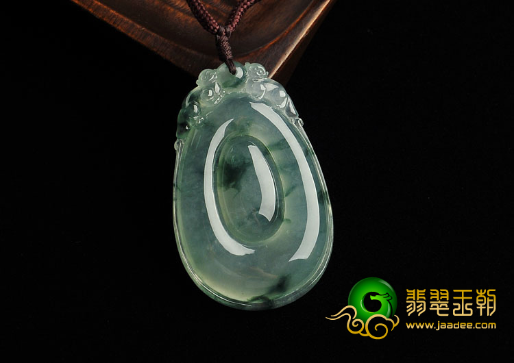 冰种飘花缅甸翡翠A货福在眼前挂件