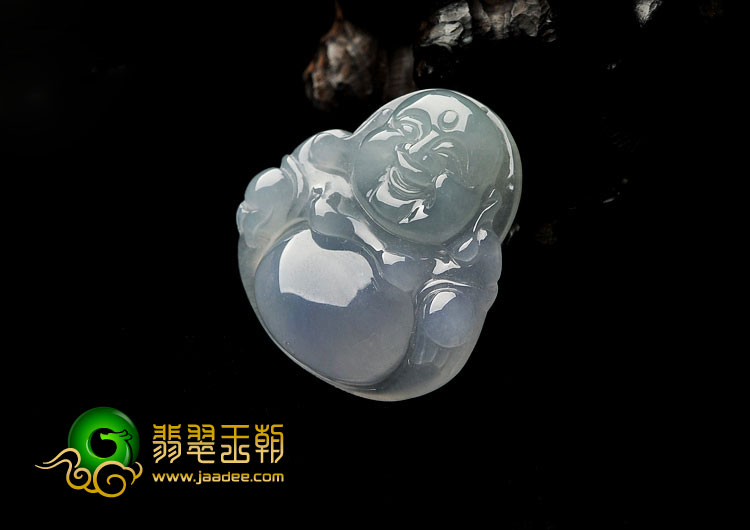 冰种淡紫罗兰缅甸翡翠A货玉佛挂件