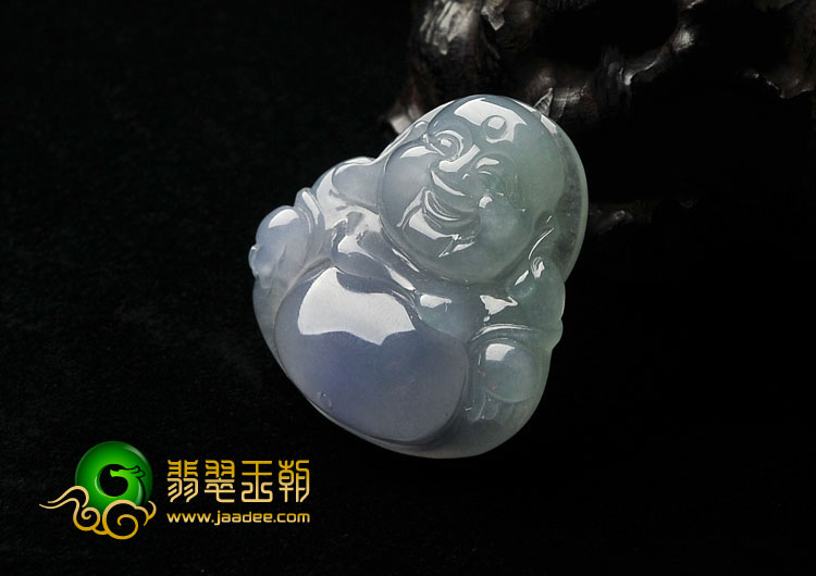 冰种淡紫罗兰缅甸翡翠A货玉佛挂件