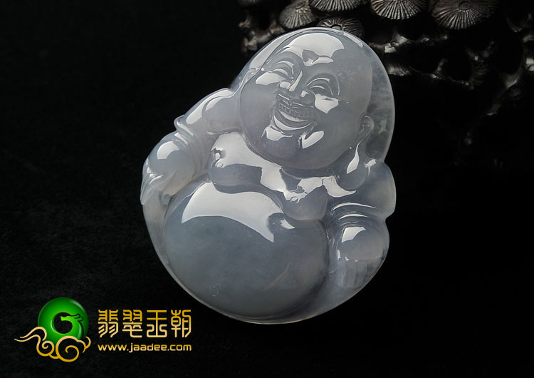 冰种晴水淡紫罗兰缅甸翡翠A货玉佛挂件