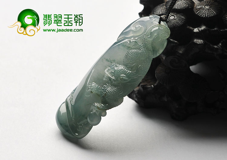 冰种飘花缅甸翡翠A货如意寿挂件