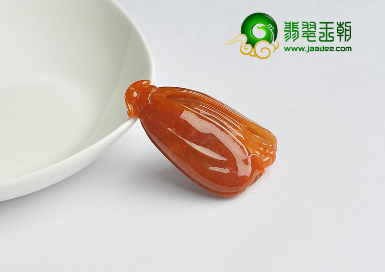糯冰种红黄翡缅甸翡翠A货玉兰花挂件