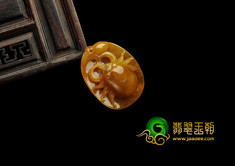 糯冰种黄翡缅甸翡翠A货富甲天下挂件