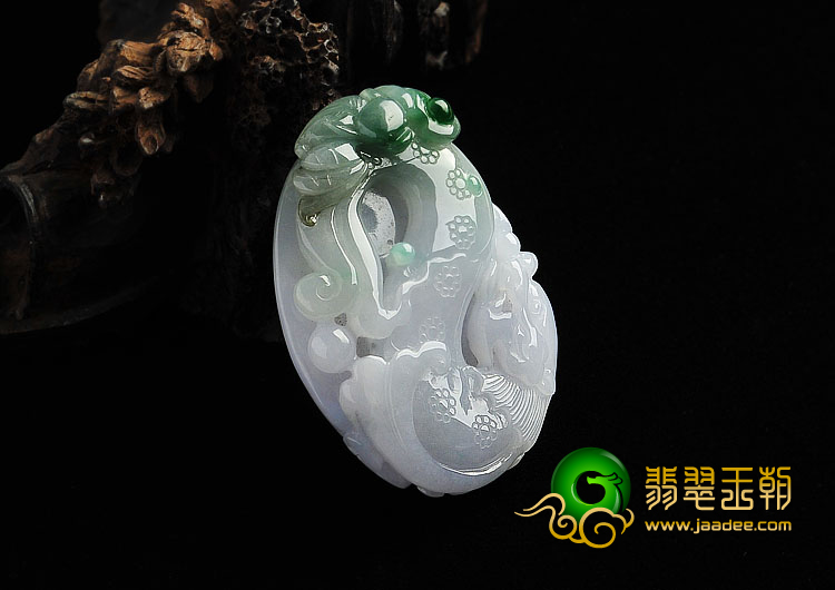 糯冰种春带彩缅甸翡翠A货龙行如意挂件
