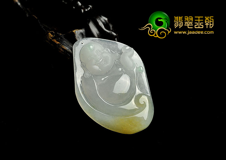 冰种淡三彩缅甸翡翠A货玉佛挂件