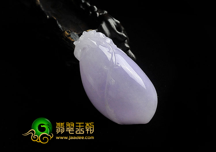 糯冰紫罗兰缅甸翡翠A货寿桃挂件