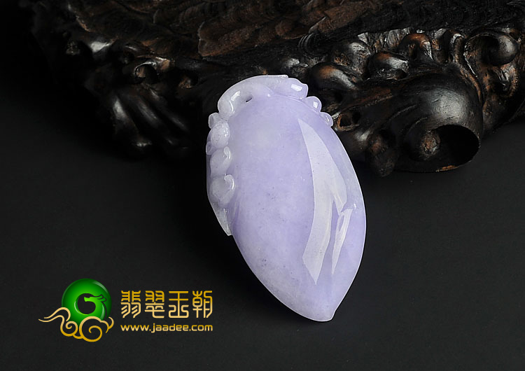 糯冰紫罗兰缅甸翡翠A货寿桃挂件