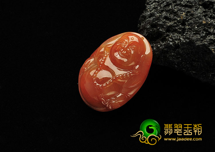 糯冰种红黄翡缅甸翡翠A货玉佛挂件
