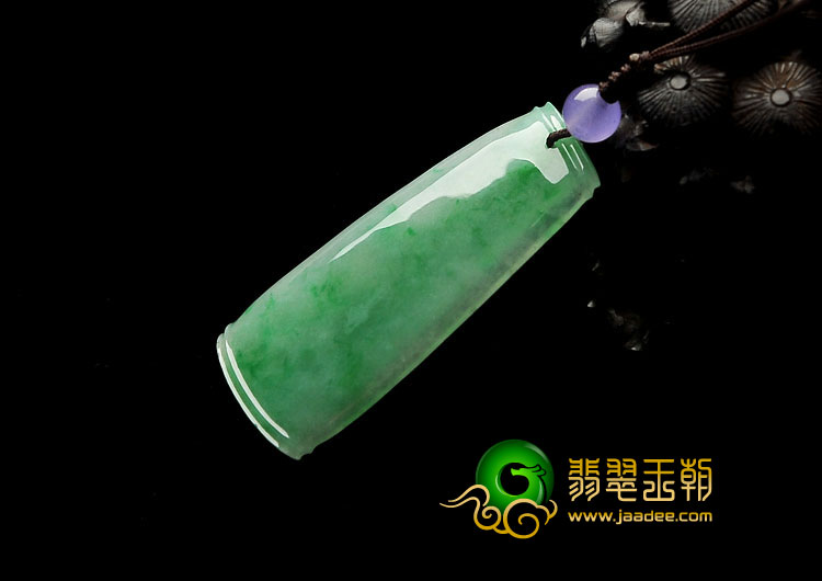 糯冰种飘翠缅甸翡翠A货平安牌挂件