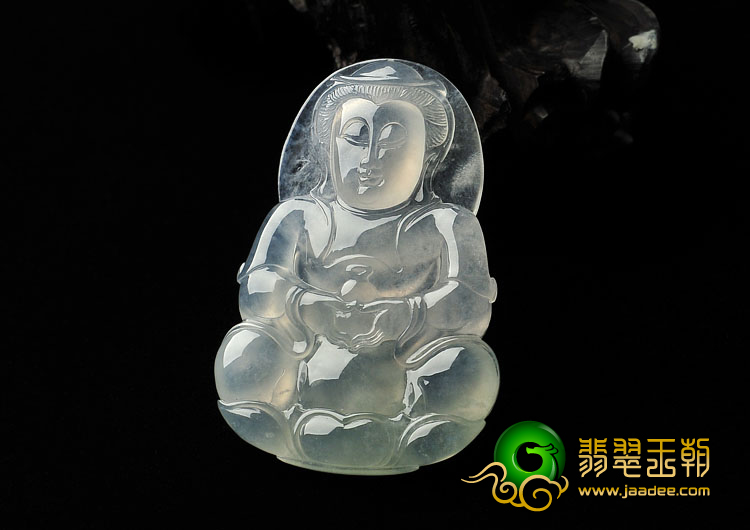 冰种晴水缅甸翡翠A货观音挂件