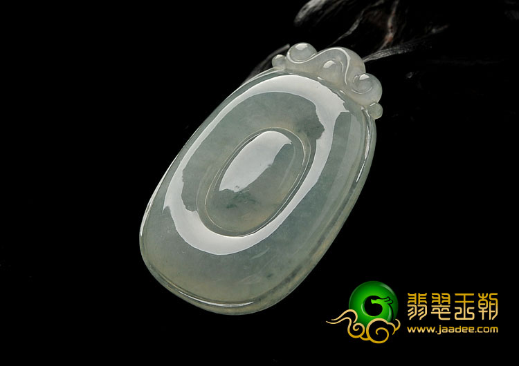 冰种略飘花缅甸翡翠A货福在眼前挂件