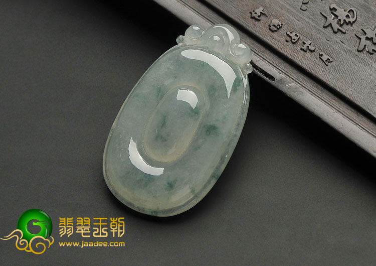 冰种飘花缅甸翡翠A货福在眼前挂件
