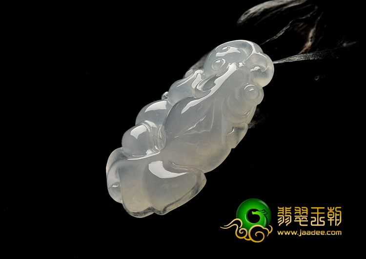 冰种淡晴水缅甸翡翠A货金鱼挂件