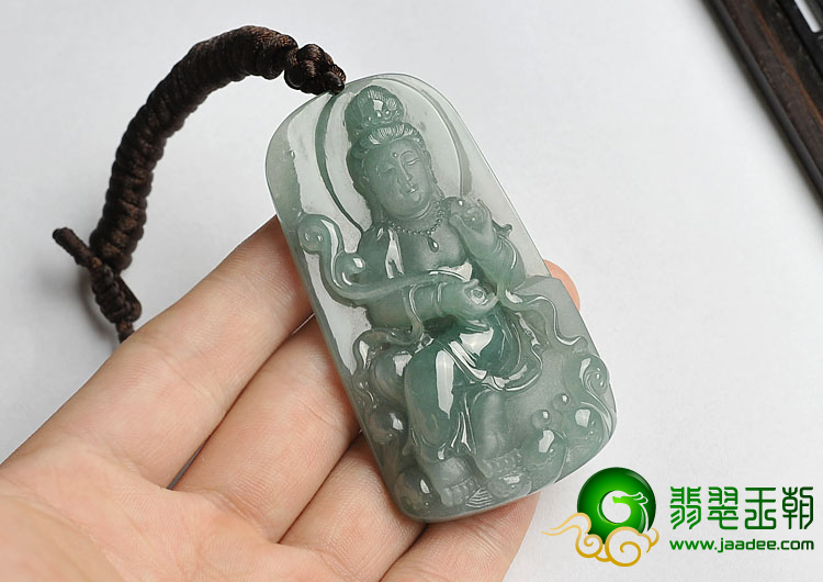 冰种晴水缅甸翡翠A货观音挂件