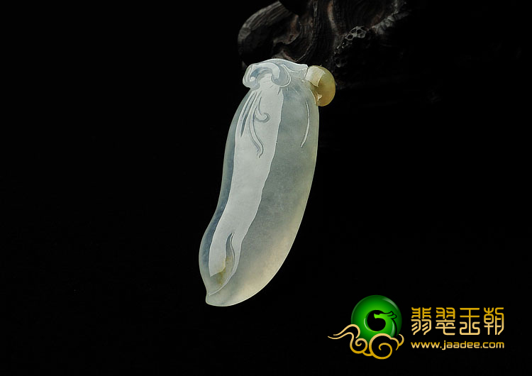冰种飘黄翡缅甸翡翠A货福瓜挂件