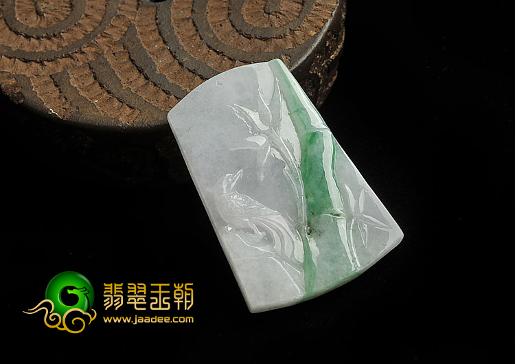 糯冰种飘翠缅甸翡翠A货节节高挂件