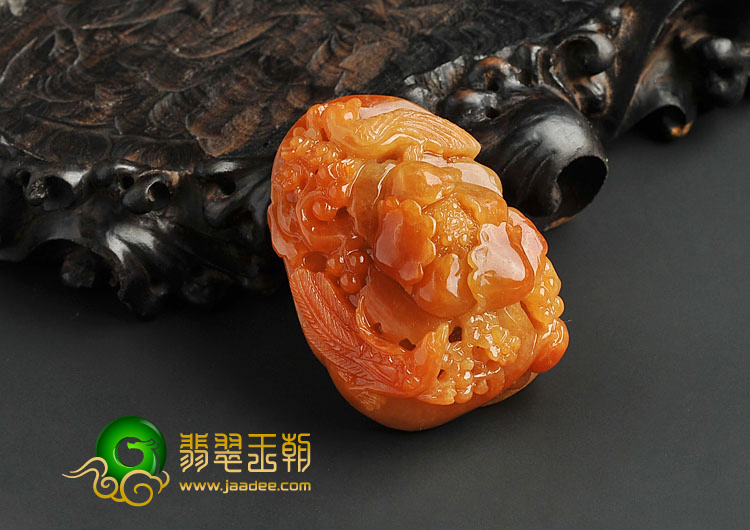糯冰种红黄翡缅甸翡翠A货花开富贵挂件