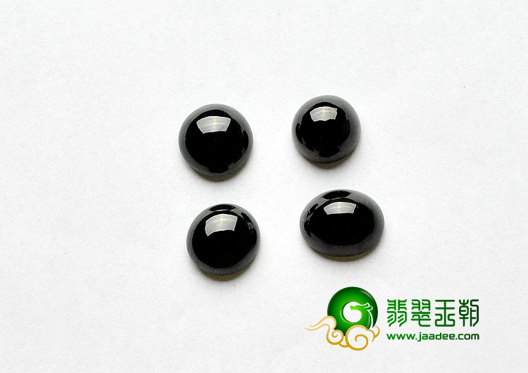 玻璃种墨翠缅甸翡翠A货戒面（单价）