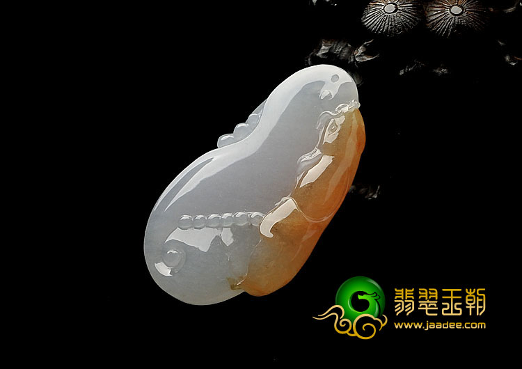 糯冰种褐黄翡缅甸翡翠A货如意寿挂件