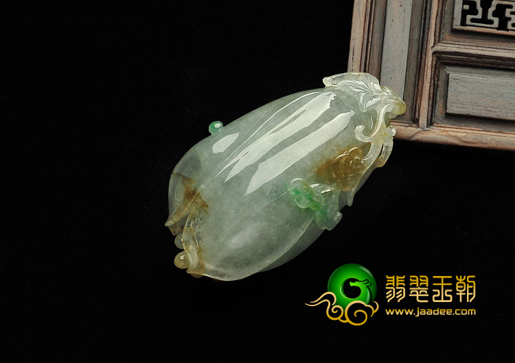 糯冰种三彩缅甸翡翠A货玉兰花挂件
