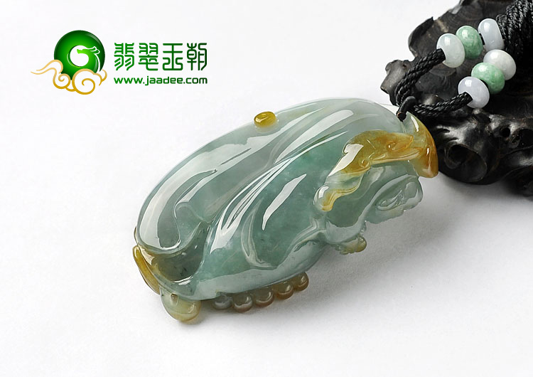 糯冰种晴水褐黄翡缅甸翡翠A货童子拜佛挂件