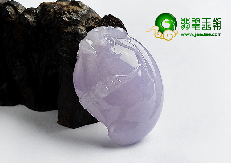 糯冰种紫罗兰缅甸翡翠A货寿桃挂件