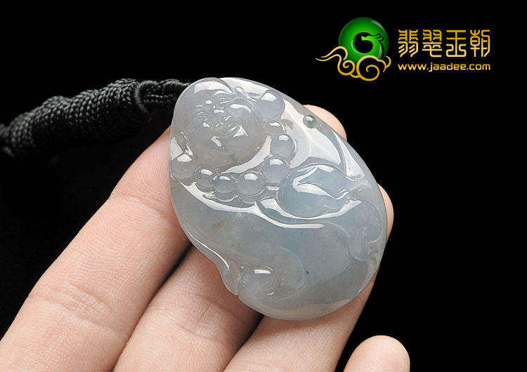 冰种略飘花缅甸翡翠A货玉佛挂件